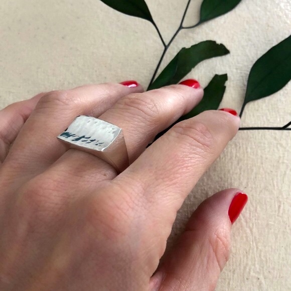 Geometric Hammered Ring, Sterling Silver - Picture 6 of 6